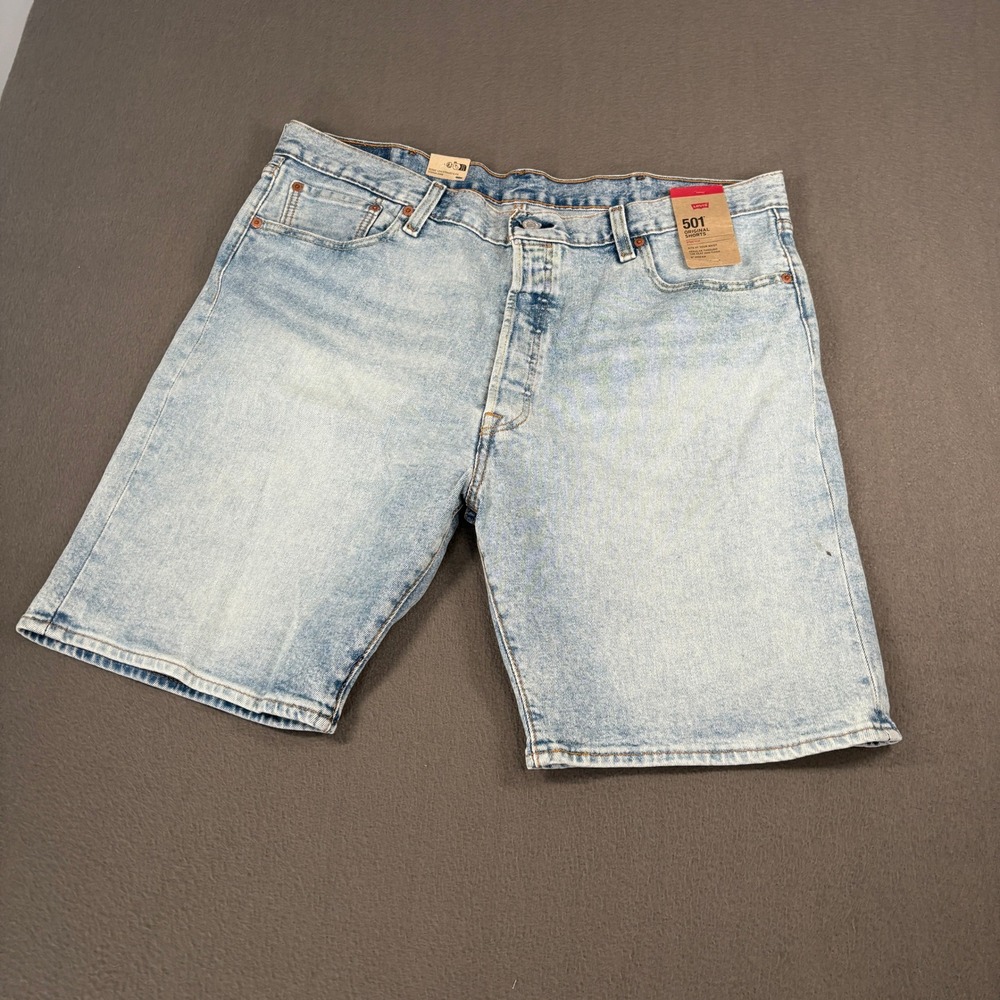 Levis 501 Original Shorts Mens Size 40 Light Blue Denim 365120231
